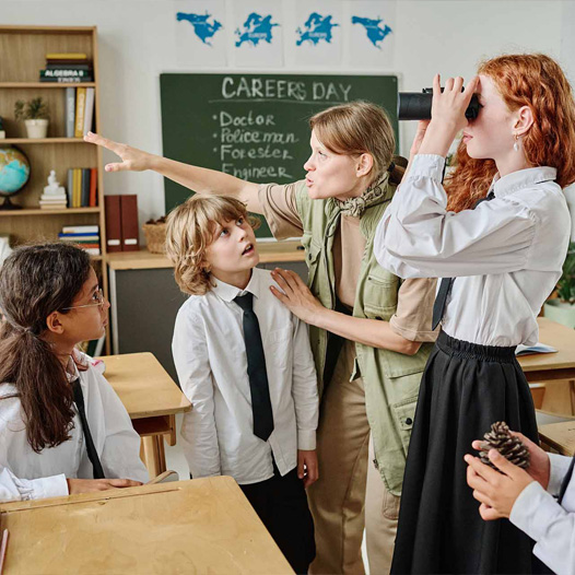 students in classroom with ABA support